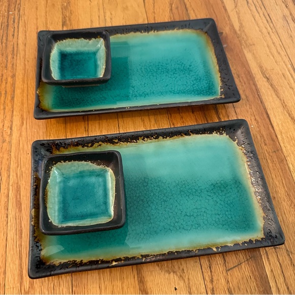 Miya Kosui Green Ceramic Sushi For Two Set - Picture 2 of 16